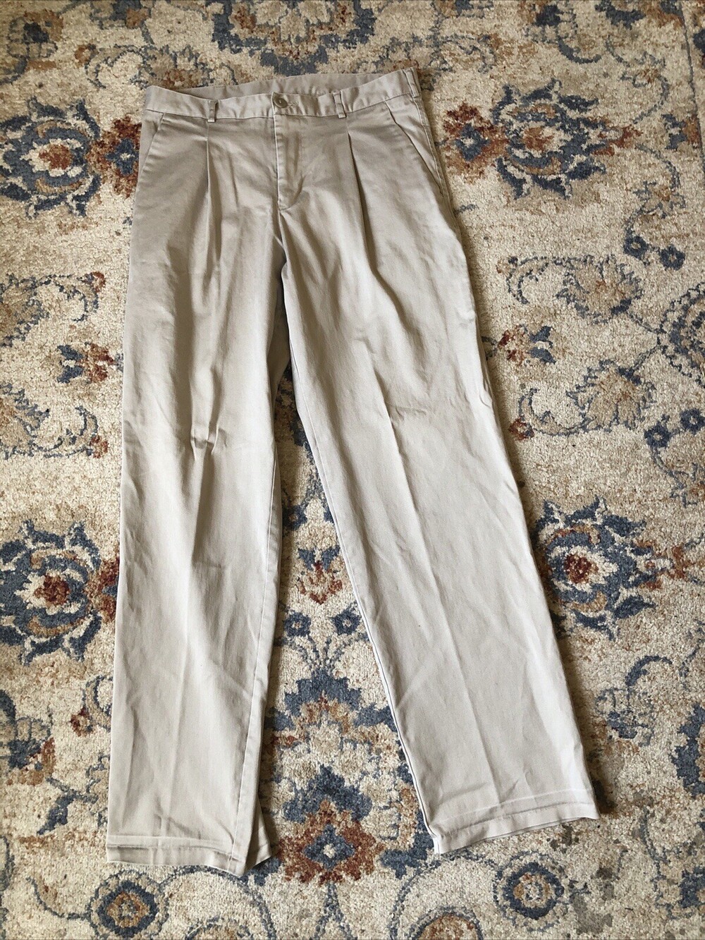 Nike Golf Mens Pants Beige Size 34x33 Dri-Fit Straight Stretch Polyester Blend